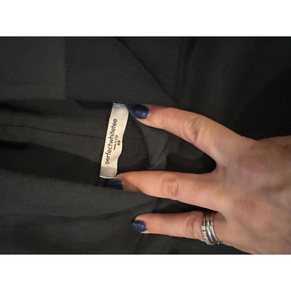 NWT Perfect White Tee Women's Dark Green Hoodie Sweatshirt XS - Picture 3 of 5